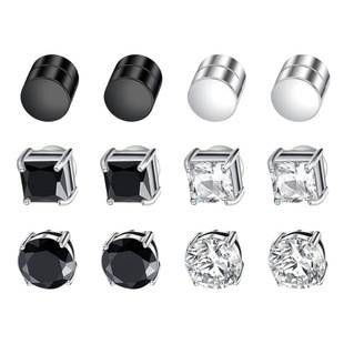 Cross-Border Supply: Premium Stainless Steel Magnetic Clip-On Earrings Without Piercing, Couple Style Earring Set Wholesale