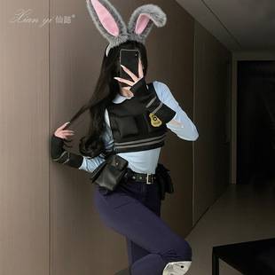 Xian Yi Halloween Costume Zootopia Rabbit Police Officer Judy cosplay Second Dimension Costume Female 666