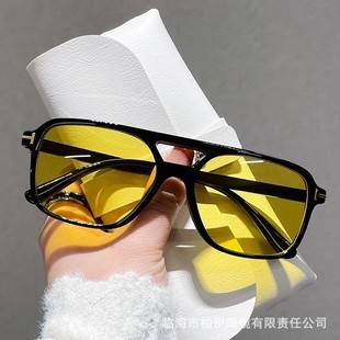 Sunshade Cross-Border Driving Lightweight Sunglasses Driving Square Frame Double Bridge Glasses Sun Protection Marine Lens Sunglasses Sunshade Glasses