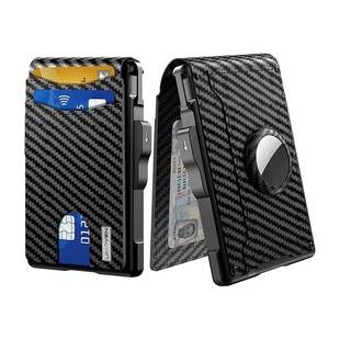 Amazon's Popular Bi-Fold Carbon Fiber Flip Wallet Rfid Anti-Theft Fashion Large-Capacity Card Holder with Wallet Card Holder