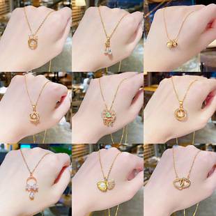 New Titanium Steel Necklace, Non-Fading, Light Luxury Niche Neck Chain, High-End Trendy Pendant, Versatile Clavicle Chain Accessory for Women