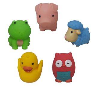High-Looking and Cute Colorful Soft Rubber Baby Bath Toy Set Duck Dinosaur Cartoon Toddler Bath Toy