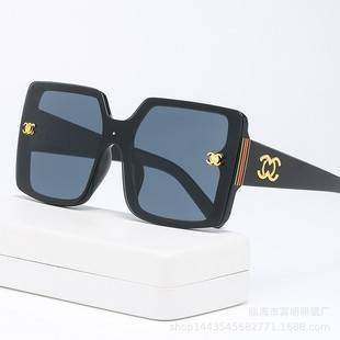 New Style Sunglasses for Women, Fashionable Small Fragrance, Modified Trendy Glasses, European and American Street Photography, Catwalk, Large Frame Sunglasses Wholesale