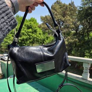 In-Stock Korean Niche Brand Side-Zipper Motorcycle Bag, Handbag, Shoulder Bag, Crossbody Bag, 2025 New Model
