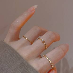 Niche Exquisite Zircon Gentle Style All-match Natural Color Treasure Ring for Women