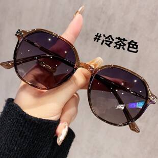 High-end women's sunglasses, new style, slimming, polygonal frame, Korean fashion street style sunglasses