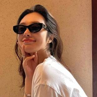 2022 Korean style Oval High sense STREET SHOT hot girl sunglasses female ins Internet celebrity glasses fashion sunglasses male-