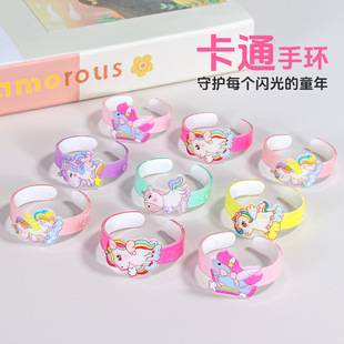 Creative Children's Cartoon Bracelet Bangle for Girls, Luminous Toy Unicorn Wrist Accessory, Small Gift Wholesale, Flashing Light