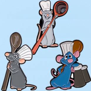 Ratatouille Brooch Cartoon Metal Badge Creative Bag Clothing Accessories Medal Clothing Brooch Cartoon Accessories