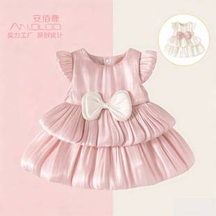 Summer Baby Girl's 100-Day Banquet Princess Dress, Mesh Cake Skirt, Baby's One-Year-Old Dress, Puffy Skirt, Anbaolu