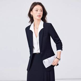 Professional Suit suit Women 2024 New Spring and Autumn High Sense Workplace Dress Temperament Goddess Fan Black Suit Jacket