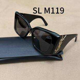 Top Version Ysl Rose Same Style Cat-Eye Sunglasses for Women, High-End Feel, M119 Square Large Frame Sunglasses