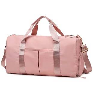 Gym Bag with Logo, Travel Bag, Large Capacity Yoga Bag, Dry and Wet Separation Swimming Bag with Shoe Compartment, Business Trip Luggage Bag