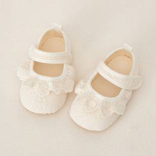 Manufacturer's Ready Stock Wholesale Spring New Baby Korean Style Lace Princess Shoes for Girls Non-Slip Soft Sole Toddler Shoes