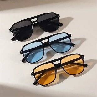 New Style Nailed Fashion Sunglasses Women's Sunglasses Double Beam Sunglasses Cross-border Explosion Retro Aviator Sunglasses
