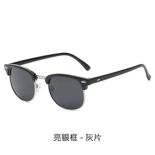 Cross-border wholesale new men's and women's polarized sunglasses half-frame rice nails vintage sunglasses 3016 sunglasses