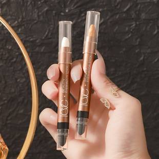 Foreign Trade ICVC Eyeshadow Pen, Dual-Ended, Party and Stage Makeup, Natural Look, Pearlescent Glitter, Easy-to-Apply Eyeshadow, All-English Version