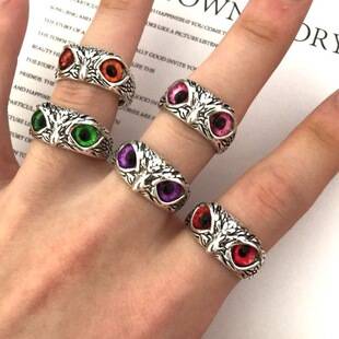 Vintage Owl Ring for Men, Handmade, Adjustable, Couple's Ring, Niche Design, Trendy, Luxury Index Finger Ring