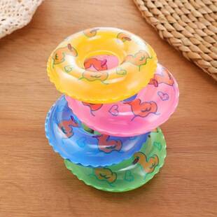 Mini Yellow Duck Swimming Ring, Children's Water Play and Bathing Toy, Baby Inflatable Float Ring, Cute Cartoon Small Swimming Ring