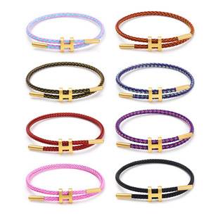 Spot I-Buckle Wire Rope Bracelet 3D Hard Gold with Rope Bracelet Adjustable Titanium Steel Waterproof and Sweat-Proof Bracelet