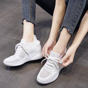 2025 New Spring Lightweight Breathable Women's Sports Heightening Casual Shoes Feiwei Running Fashion Shoes Wholesale