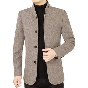 2026 Spring and Autumn New Style Middle-Aged Men's High-End Stand-Collar Jacket, Dad's Jacket, Business Casual Outerwear