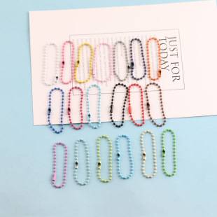 Cross-Border Hot-Selling Painted Round Bead Chain, Guka Pendant Chain, DIY Handmade Bag Keychain Chain, Tag Chain