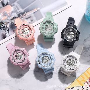 Factory wholesale small fresh sweet electronic watch female high school students couple sports waterproof alarm clock luminous watch