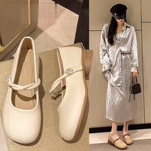 French-style shallow loafers for women, 2026 spring and autumn new model, soft-soled Mary Jane flats for pregnant women