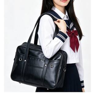 PU student handbag JK uniform bag COS unisex briefcase backpack JK style lightweight large-capacity for middle and high school