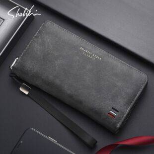 Sapele Cross-Border 2026 New Men's Wallet with Multiple Card Slots, Long Wallet, Large Capacity Clutch Bag, Mobile Phone Bag