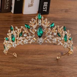 Cross-Border Bridal Crown Tiara Amazon Best-Selling Colorful Rhinestone Crown Queen Birthday Headband Wedding Hair Accessories