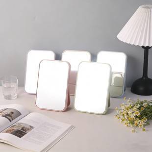 Desktop Makeup Mirror, Mirror for Placing on the Table, Folding Princess Mirror, Rectangular Mirror, Large Dormitory Desktop Mirror