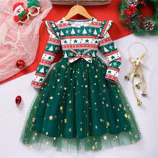 Children's Dresses, Girls' Skirts, Princess Dresses, Spring and Autumn Styles, Long-Sleeved Dresses for Baby Girls, Kidsren's Autumn Holiday Dresses