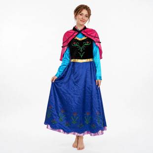 Princess Anna style cape dress stage performance Halloween cosplay costume Halloween dress