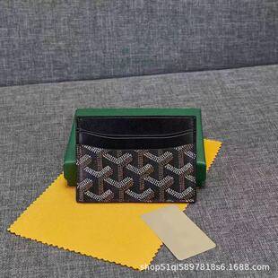 In-Stock New Goyard Credit Card Wallet for Men and Women, Dog Tooth Card Holder, Card Case, Goyard Card Clip, Cross-Border
