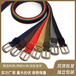 Outdoor women's nylon belt 2.5cm canvas alloy pin buckle belt female students military training Belt manufacturers wholesale