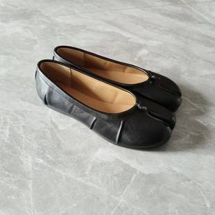 888 Split-Toe Shoes for Women, 2024 New Niche Style, Pleated Flat Ballet Shoes, Shallow Slip-On Shoes