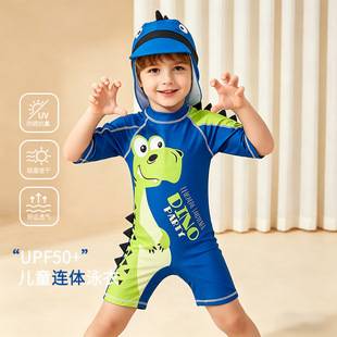 Children's Swimsuit South Korea Baby Ins Sun Protection Quick-drying Boy's Swimsuit Cute Dinosaur Small Middle-aged Children's Swimsuit