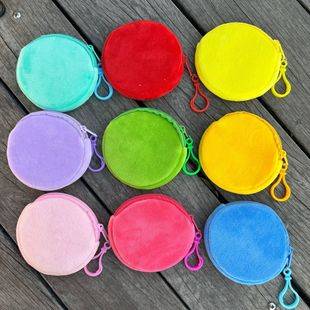 Casual Candy-Colored Short Plush Kidsren's Adult Coin Purse Pendant Colorfulful Small Coin Bag Candy Gift Bag Storage