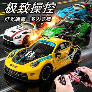 1:16 Spray Remote Control Car 2.4G Light-Up Rechargeable High-Speed Drift PVC Remote Control Painted Racing Car Children's Toy Car