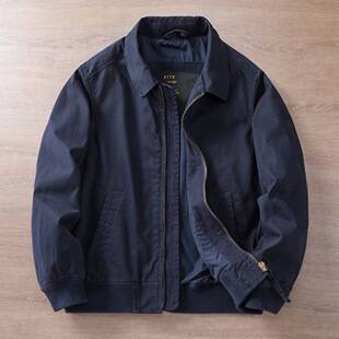 Spring, Autumn and Winter Business Casual Versatile Cardigan Loose Cotton Double Layer Men's Lapel Jacket Jacket for Young and Middle-Aged Men