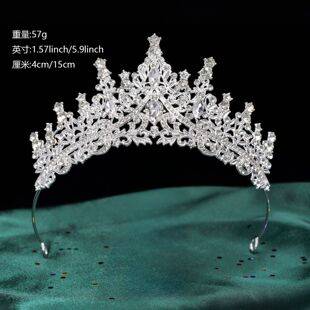 Crystal Crown Headpiece Fashionable and Elegant Performance Birthday Party Wedding Dress Accessory Alloy Crystal Princess Headband