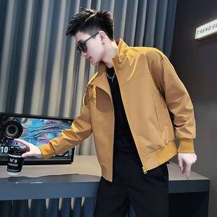 Simple and Versatile Jacket for Men, Korean Style Trendy Spring and Autumn New Fashion Brand, Stylish Lapel Solid Color Top