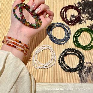 Natural Stone Shell Code Multi-layer Beaded Stacking Bracelet New Chinoiserie Cool Summer Elastic Bracelet Bracelet for Women