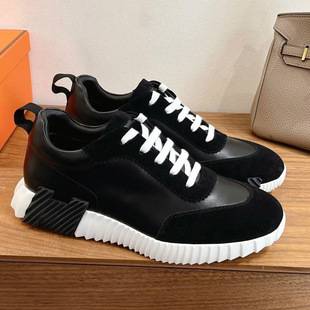 H Brand Fashion Casual Sneakers 2026 Early Spring New Genuine Leather Lace-Up Unisex Versatile Flat Running Shoes for Couples