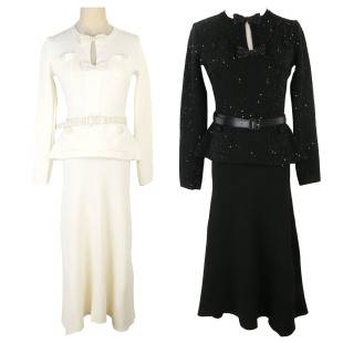25 Little Chanel-Style Socialite Long-Sleeve Dress for Women, Pearl Light Luxury Waist-Cinching Autumn and Winter New French Fishtail Dress for Women