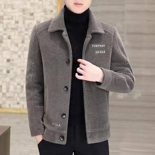 New Men's Woolen Coat Short Autumn and Winter Woolen Coat Men's Thickened Jacket Top High-end Casual Coat