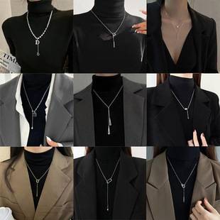 Simple design sense sweater necklace female high sense long necklace niche temperament double sweater chain jewelry wholesale