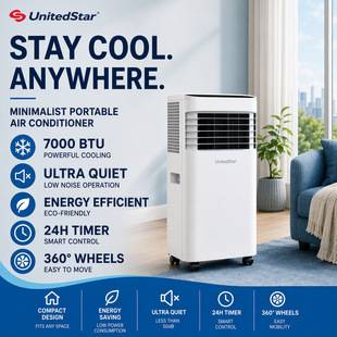 Portable Air Conditioner 7000Btu Cross-Border Mobile Air Conditioning Cabinet Unit Factory Cb in Stock